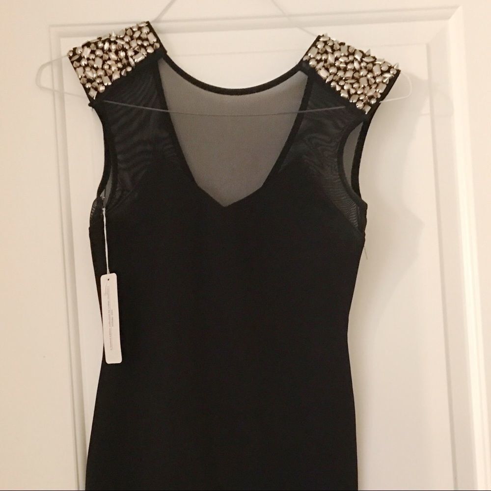 Urban Outfitters Embellished Bodycon Black Dress - Picture 4 of 7